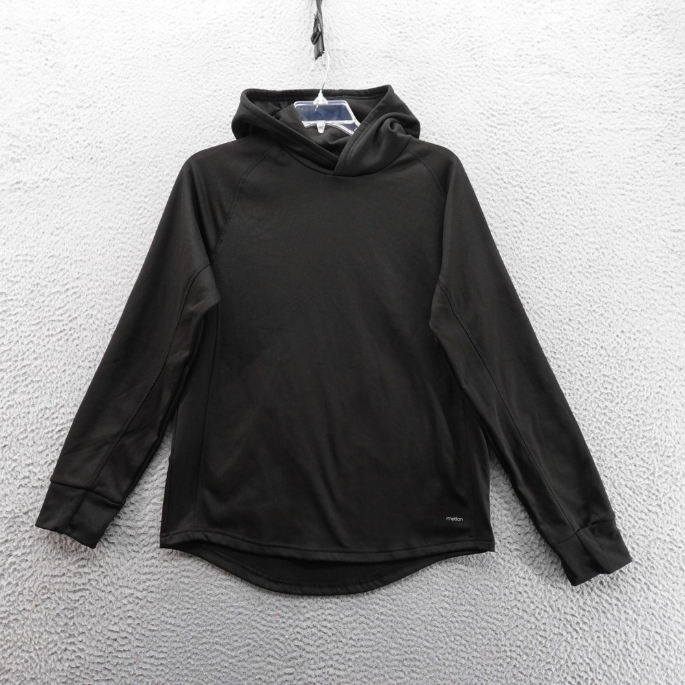Motion Long‎ Sleeve Hoodie Sweatshirt Medium Black Men Pullover Activewear NWT